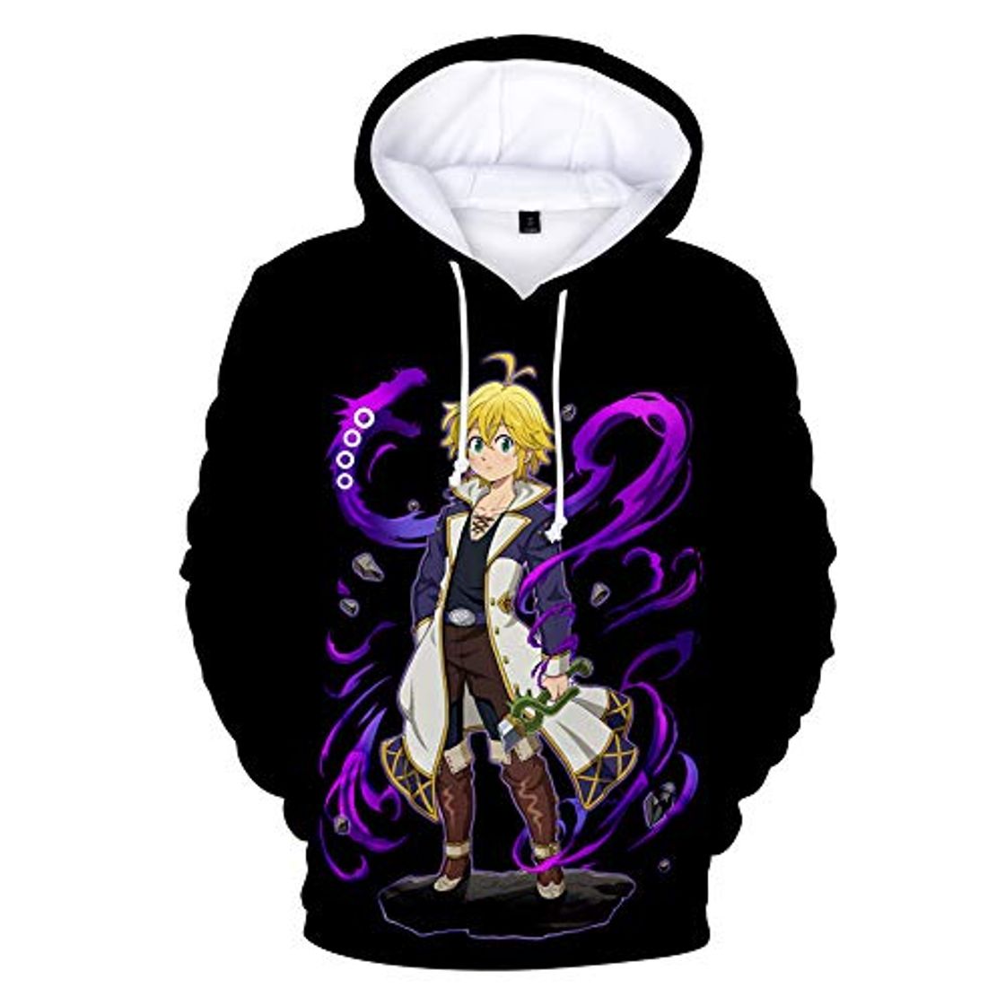 Social hhalibaba Sudadera con Capucha para Adultos Nanatsu no taizai impresión Digital suéter con Capucha 3D para Hombres y Mujeres