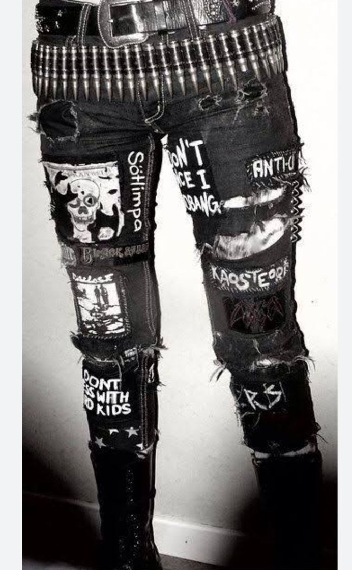 Moda Pantalones punk metaleros 