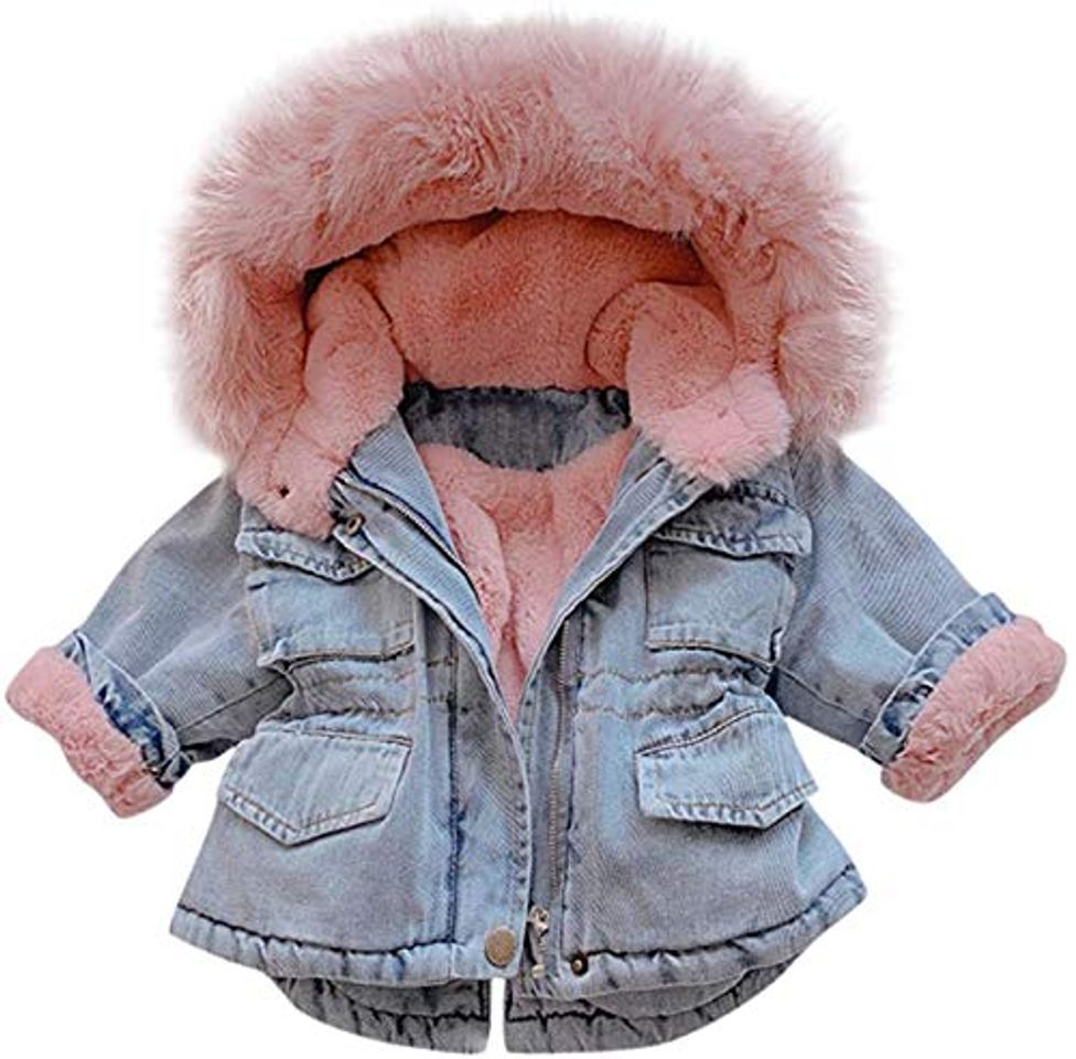 Fashion Girls Outfits&Set Baby Girl Winter Clothes Warm Coat Toddler Lining Thicken Denim