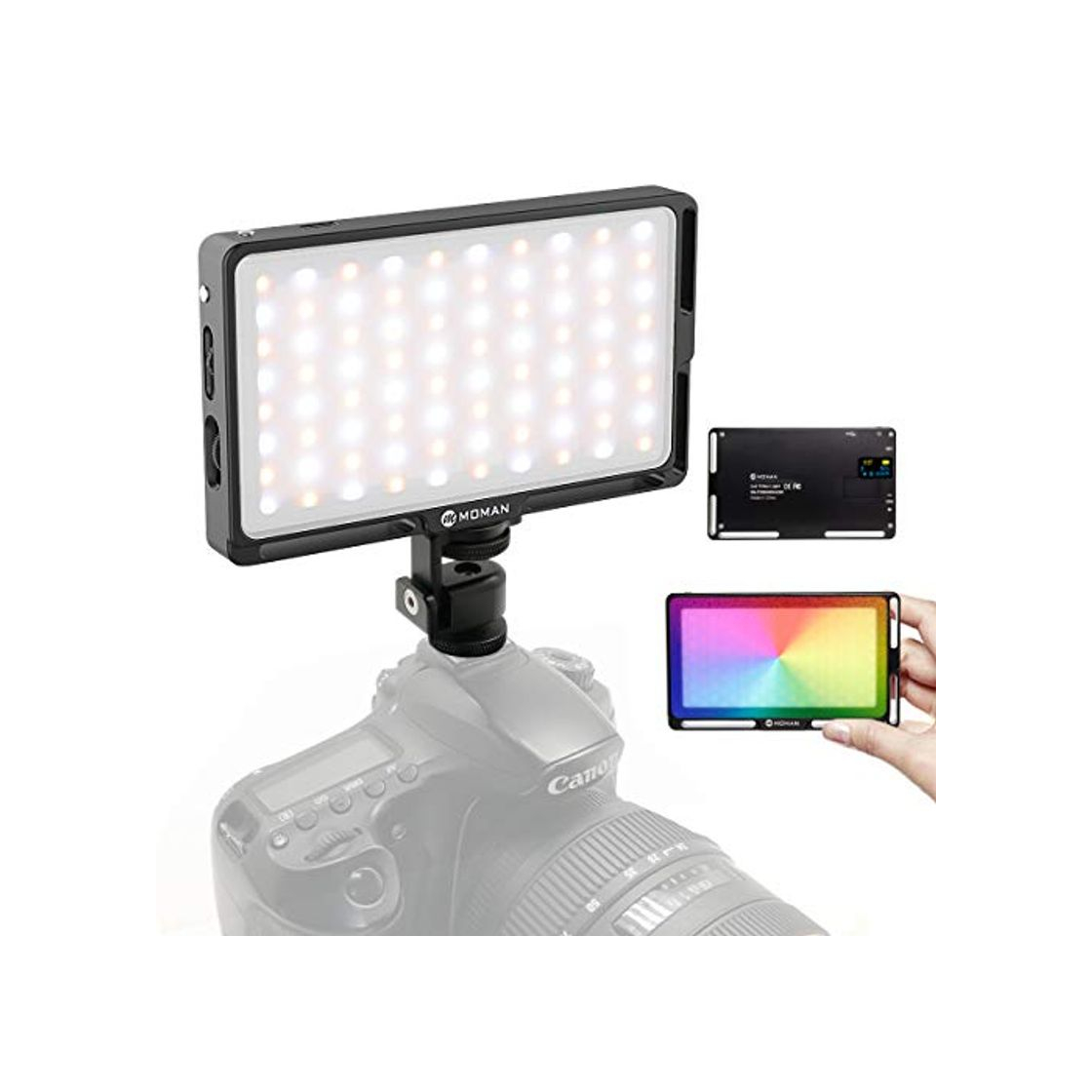 Electrónica Moman RGB Antorcha Led Video, Foco Led Camara con Batería Incorporada, Led