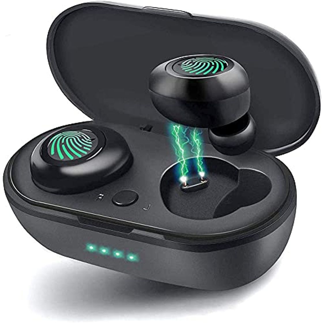 Electrónica Auriculares Bluetooth 5.0 Inalámbricos,Hi-Fi Sonido Estéreo In-Ear Auricular con Micrófono,Caja de Carga