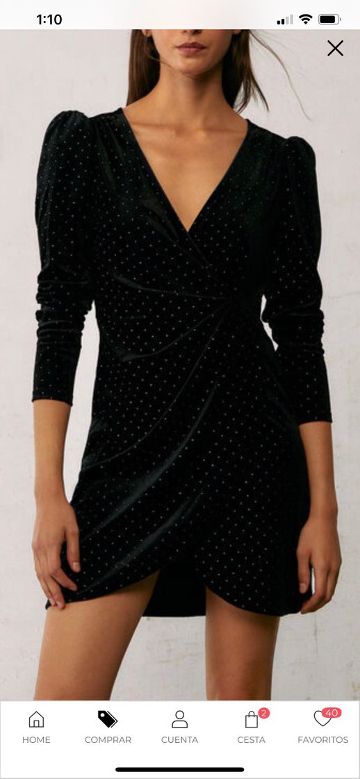 Fashion Vestido negro drapeado 