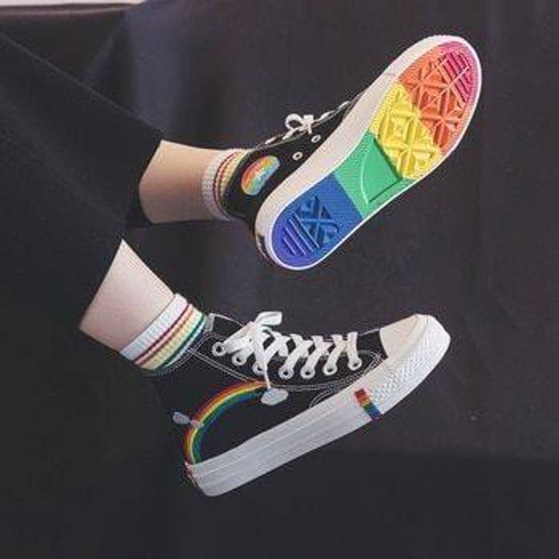 Moda 🌈tênis arco-íris perfeito🌈