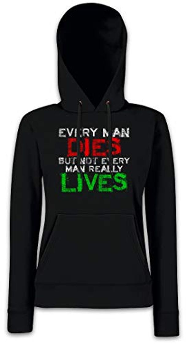 Fashion Urban Backwoods Every Man Dies Hoodie Sudadera con Capucha para Mujer Negro Talla S