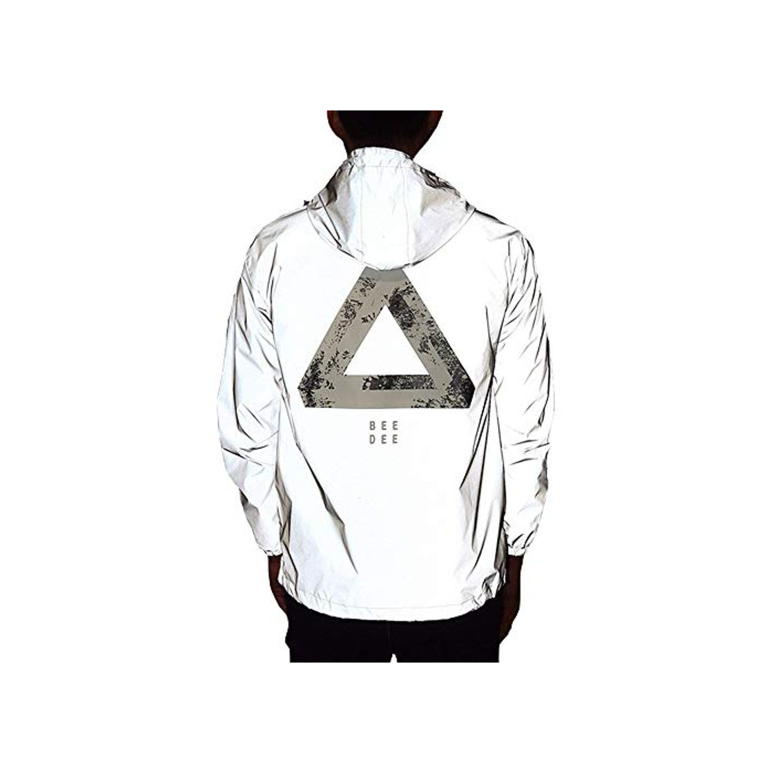 Fashion GEMSeven Chaqueta Reflectante Hombres Mujeres Chaquetas Cortavientos Chaqueta con Capucha Noche Brillante Chaqueta Luminosa