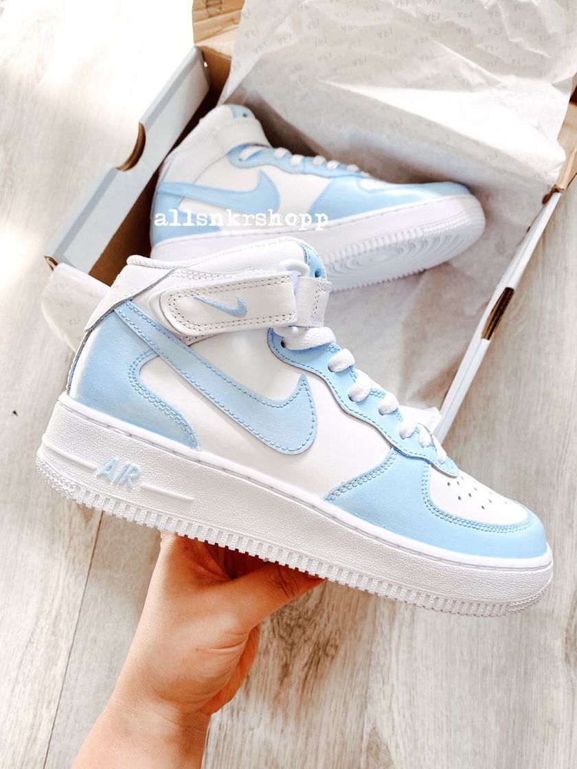 Fashion Baby blue nike air force 1 mid custom