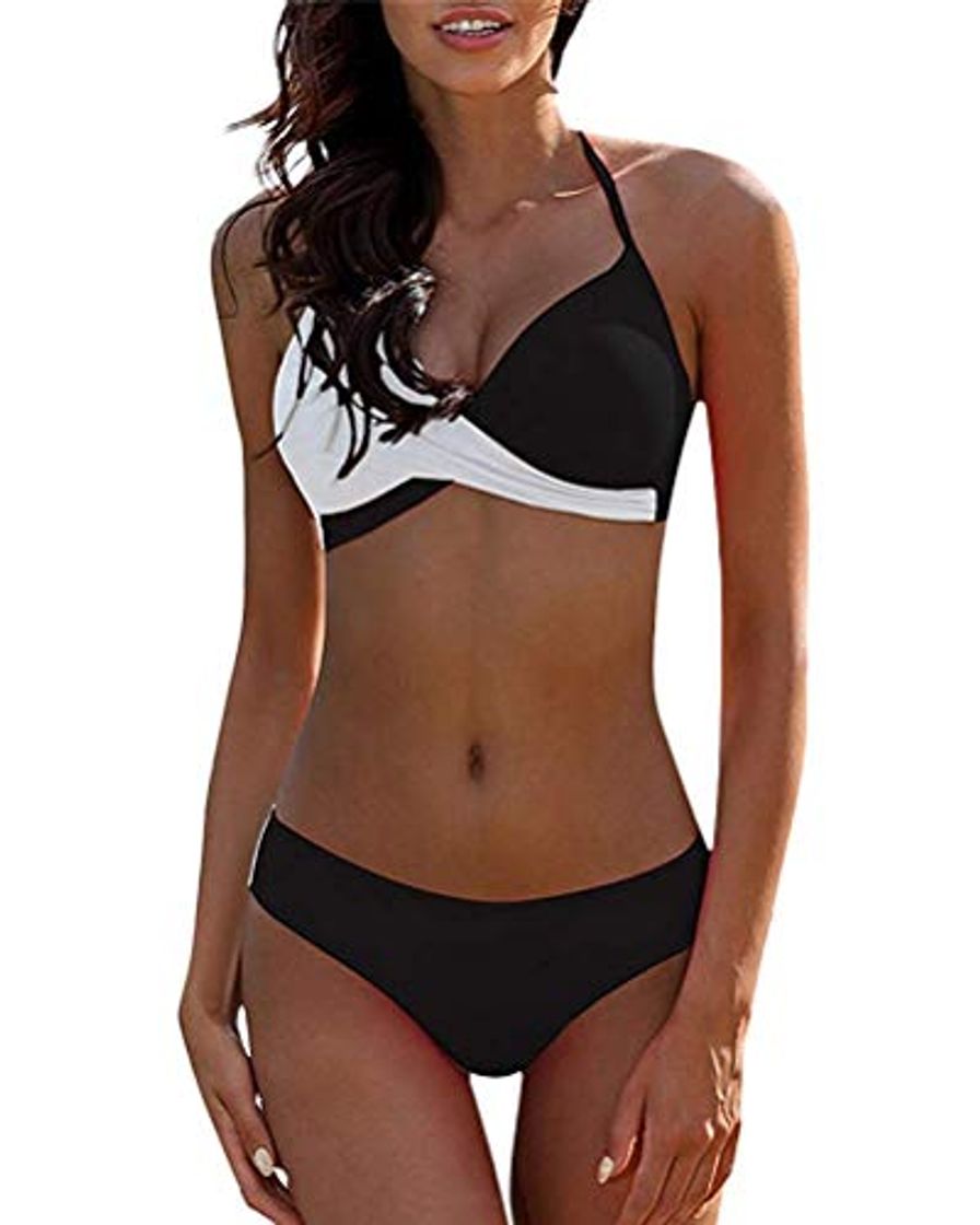 Fashion UMIPUBO Mujer Conjunto de Bikini Cintura Alta Traje de Baño de Dos