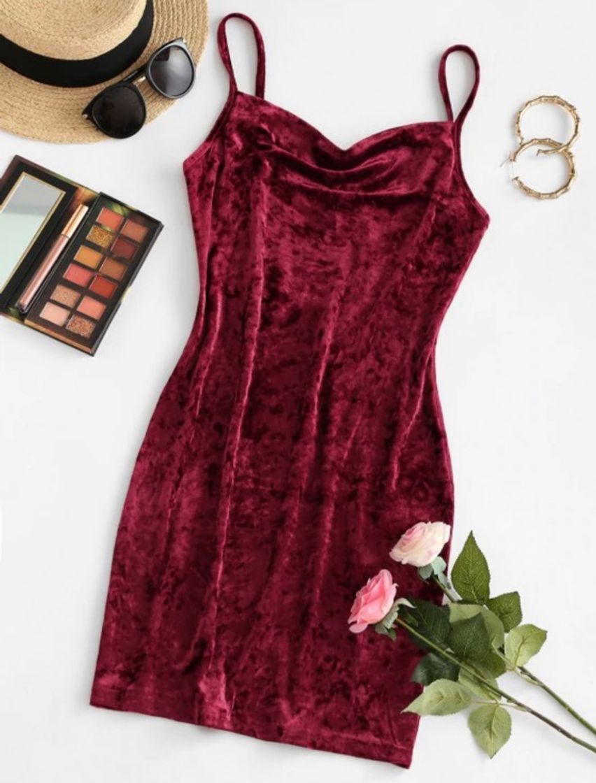 Social ZAFUL Vestido Mini de Terciopelo con Frente