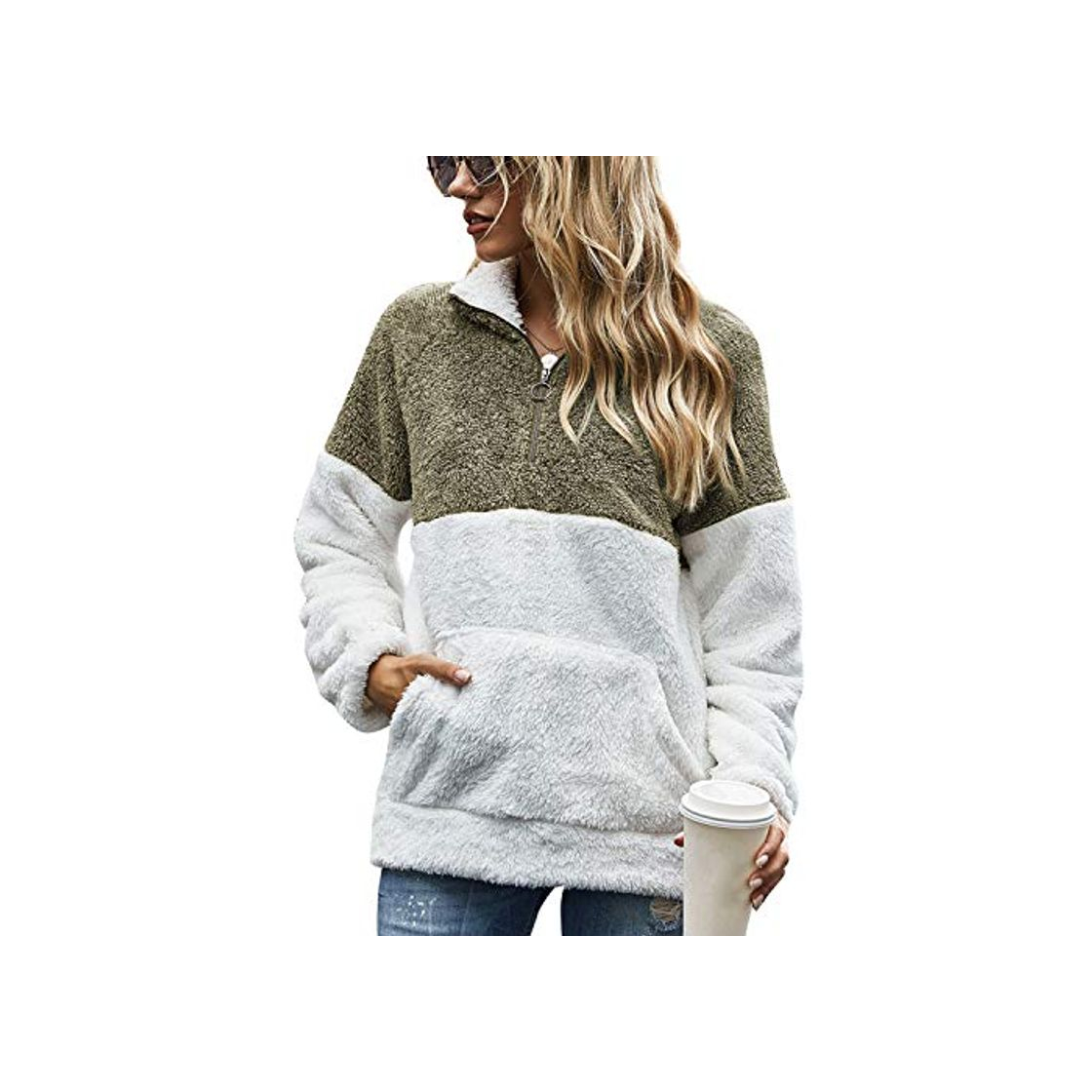 Moda UMIPUBO Mujer Sudadera Tops Chaqueta Suéter Jersey Mujer Otoño Invierno Talla Grande Hoodie Sudadera Suelto Sólido Manga Larga con Capucha Tejido Oversize