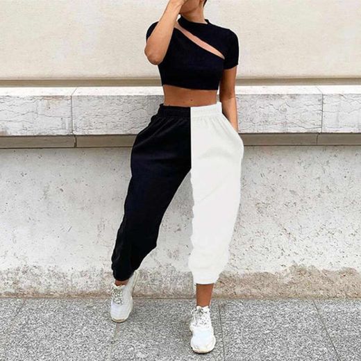 XiuLi Pantalones Deportivos para Mujer Holgados de algodón Suave de Felpa de