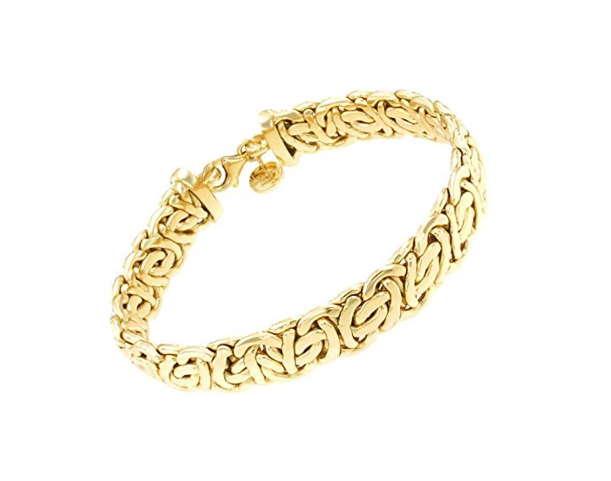 Fashion Pulsera Cadena Bizantino oval 18k oro doublé 13 mm 25 cm joyeria desde la fábrica italiana tendenze regalo mujer y hombre