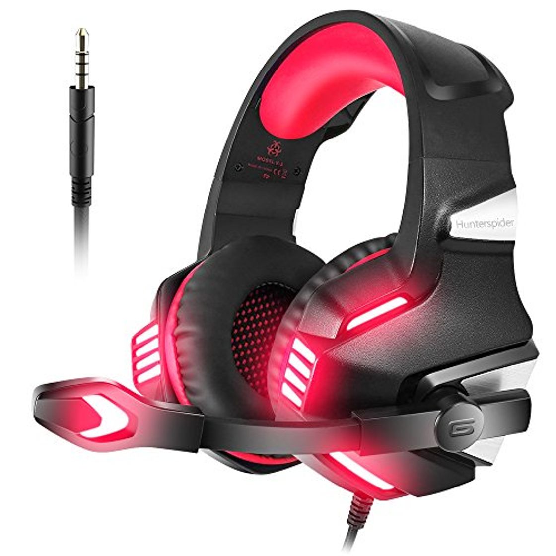 Electronic VersionTECH. Auriculares Gaming Cascos PS4 con Micrófono Plegable, Sonido Envolvente, Luz LED,