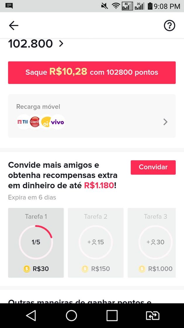 App Tiktok nova promoção 