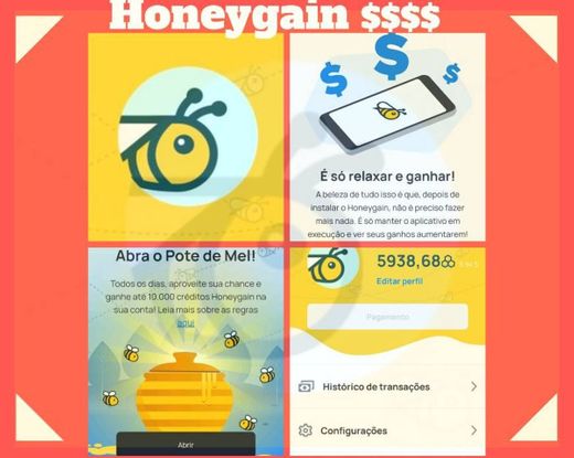 Honeygain paga $5 na instalação  dólar.