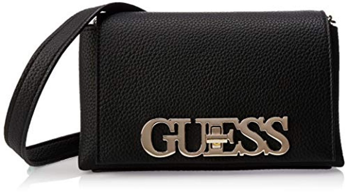 Moda Guess Uptown Chic Mini Xbody Flap, Bolsa de mensajero para Mujer, Negro