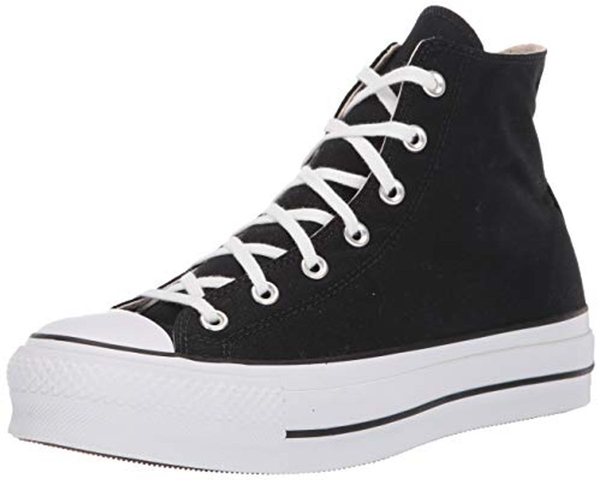 Moda Converse Chuck Taylor CTAS Lift Hi, Zapatillas Mujer, Negro