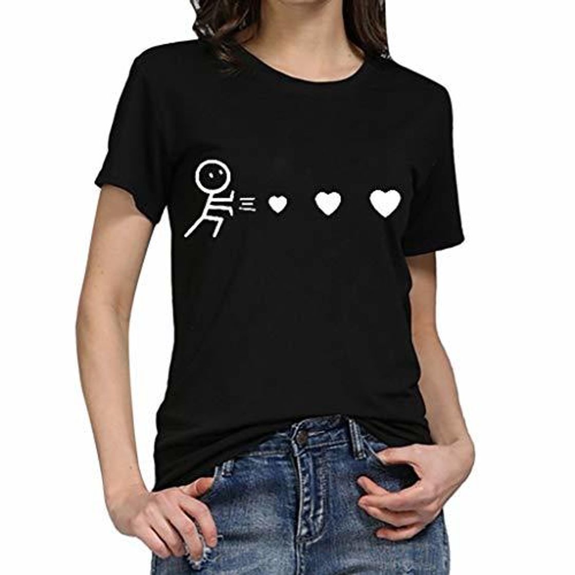 Product Camiseta de Mujer Manga Corta riou Mujeres Elegantes Blusas Verano con Estampado