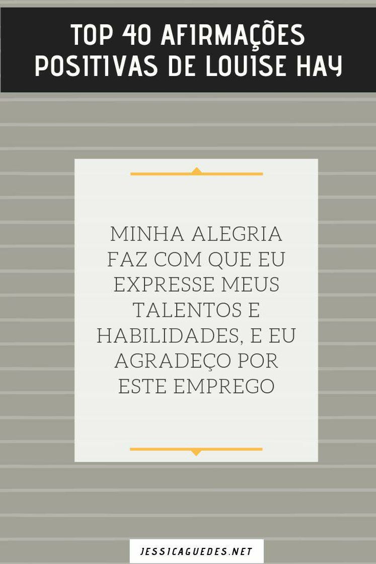 Fashion Afirmação para conseguir um emprego.