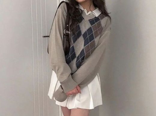 suéter argyle korean style