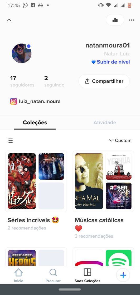 Social Meu perfil no app peoople