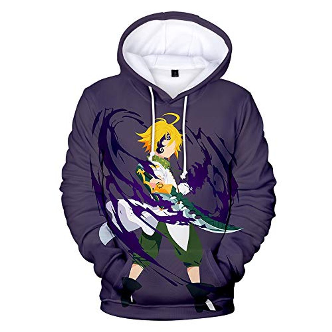 Moda SalmophC Nanatsu no Taizai Sudadera con Capucha Anime Nanatsu no Taizai Los Siete pecados Capitales Sudadera con Capucha Unisex con Bolsillo 3D Sudadera con Capucha para niños Adultos