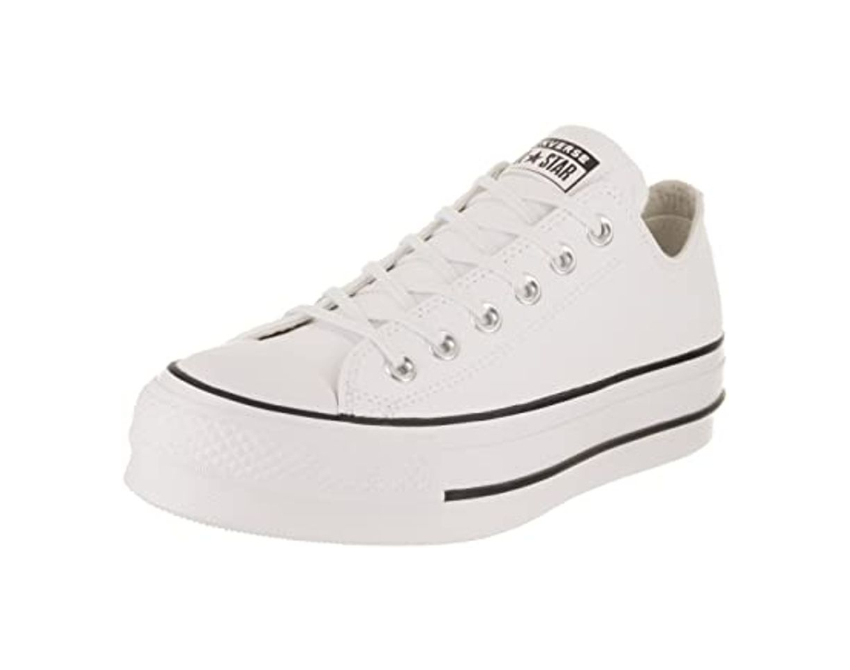 Moda Converse Chuck Taylor CTAS Lift Hi, Zapatillas para Mujer, Blanco