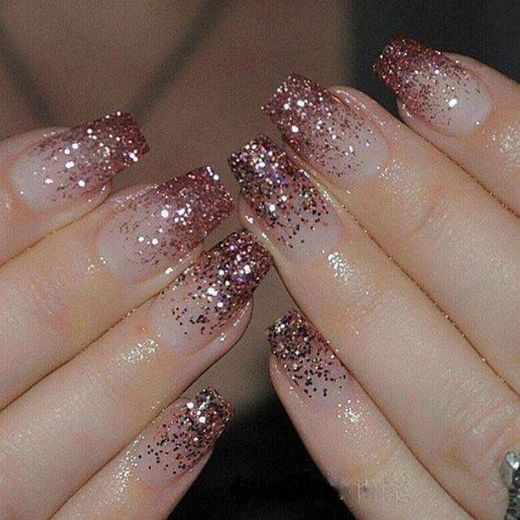 Idéia de unhas com glitter