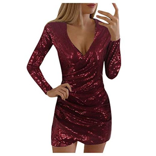 Mujer Vestidos de Fiesta Elegante con Purpurina Brillo V