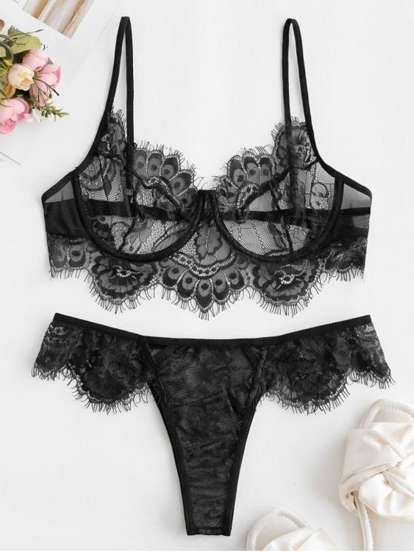 Moda Lingerie Laços de Cílios 