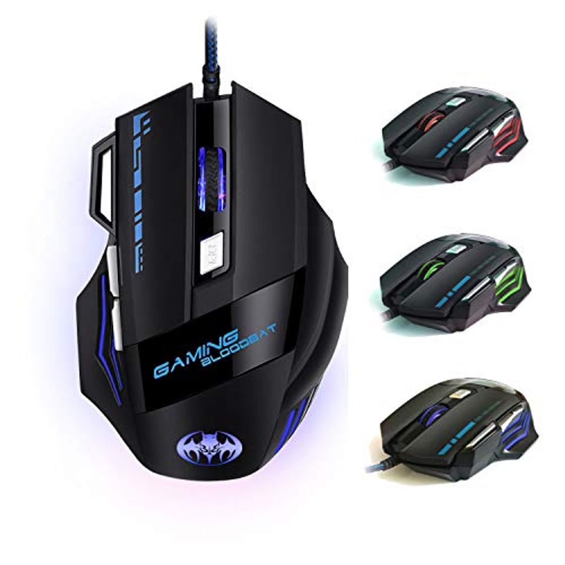 Electrónica Ratón Gaming - iAmotus Ratón Gaming Óptico[6800 DPI Ajustable] Ratón Gamer Con