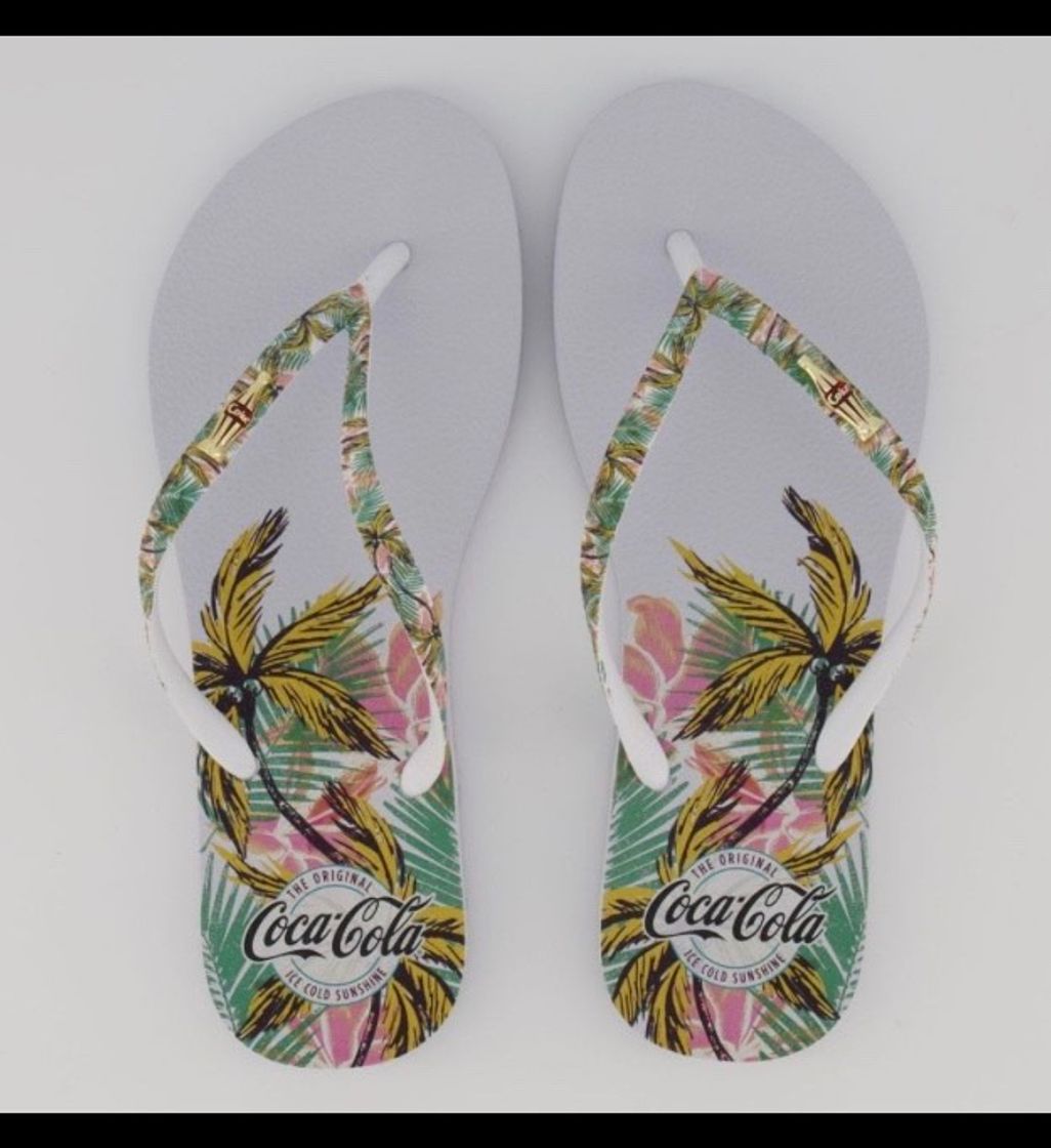 Fashion Chinelo Coca Cola Beach Style Feminino Branco .