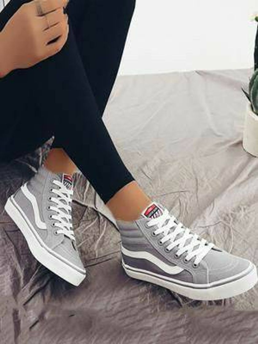 Moda Vans cinza cano alto