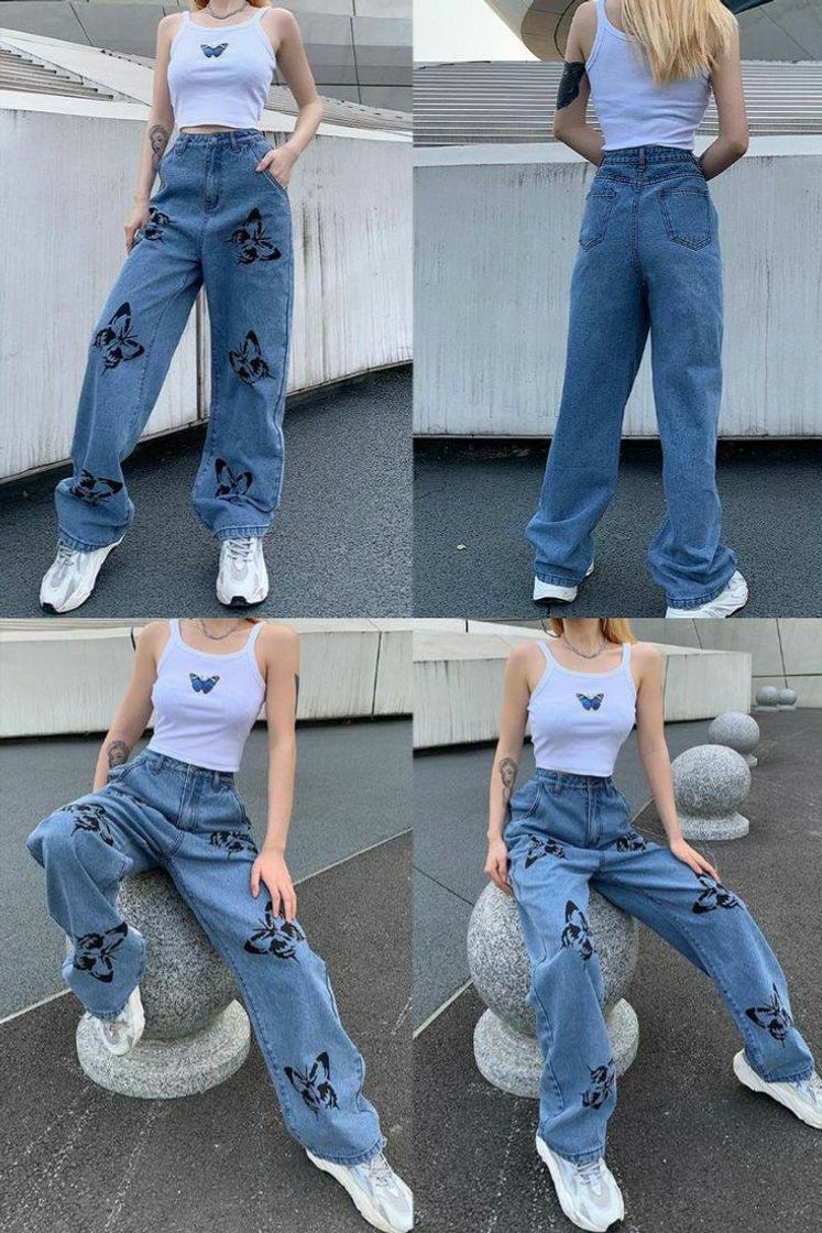 Moda Calça jeans e blusinha borboleta 🦋