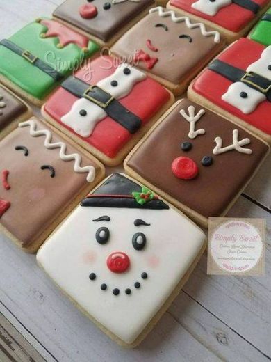 Biscoitos decorados de Natal