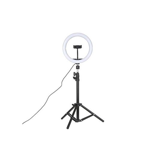 Galapara Luz de Anillo 26cm LED Regulable con Soporte 3-Colors 360 Rotary