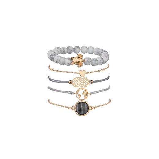 Conjunto Pulseras Mujer, Dsaren Apilable Pulsera Ajustable Circón Brazalete Conjunto Mujeres Accesorios