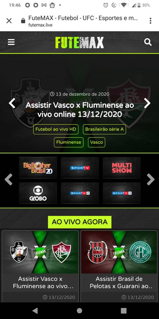 App FuteMAX - Futebol - UFC - Esportes e muito mais.