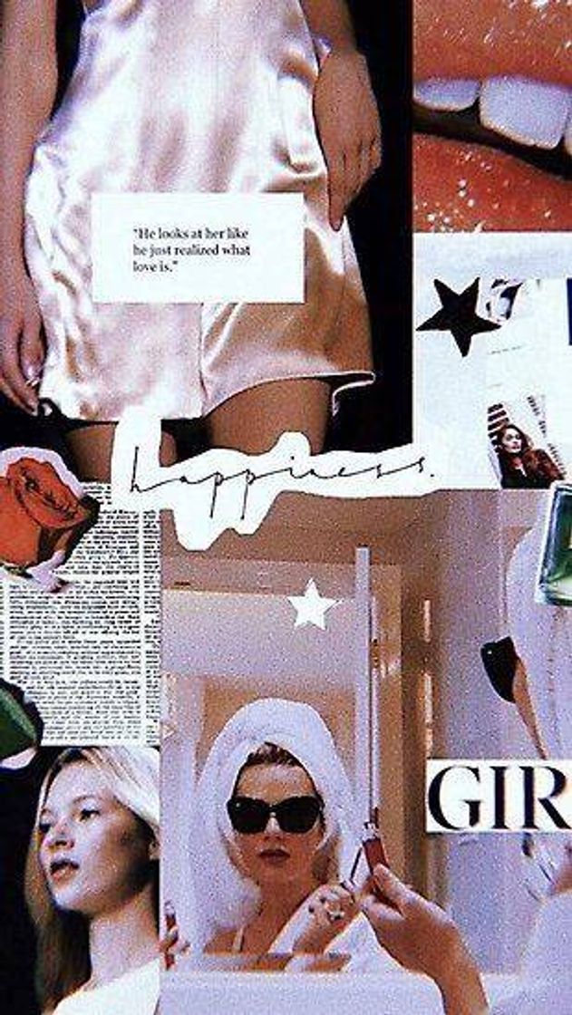 Social pink retro happiness collage