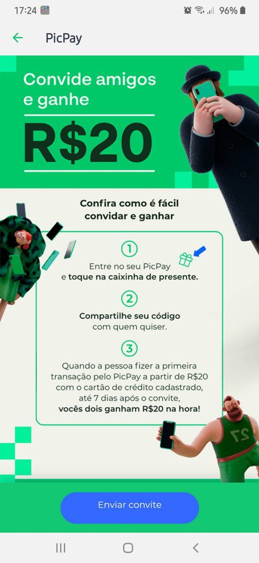 Moda Baixe o pic pay com meu código e ganhe 20 reais BUYLR