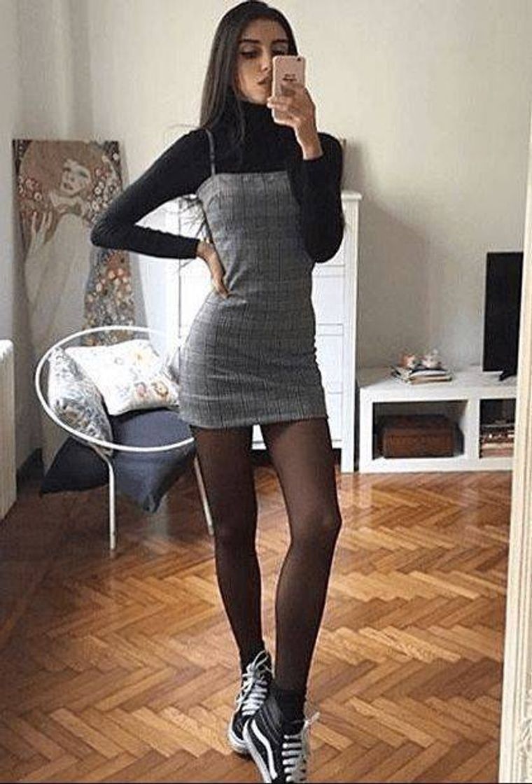 Social Hawiton Vestido de Punto para Mujer Vestido de Suéter de Cuello Alto Elegante Jersey de Manga Larga de Una Línea para Otoño Invierno