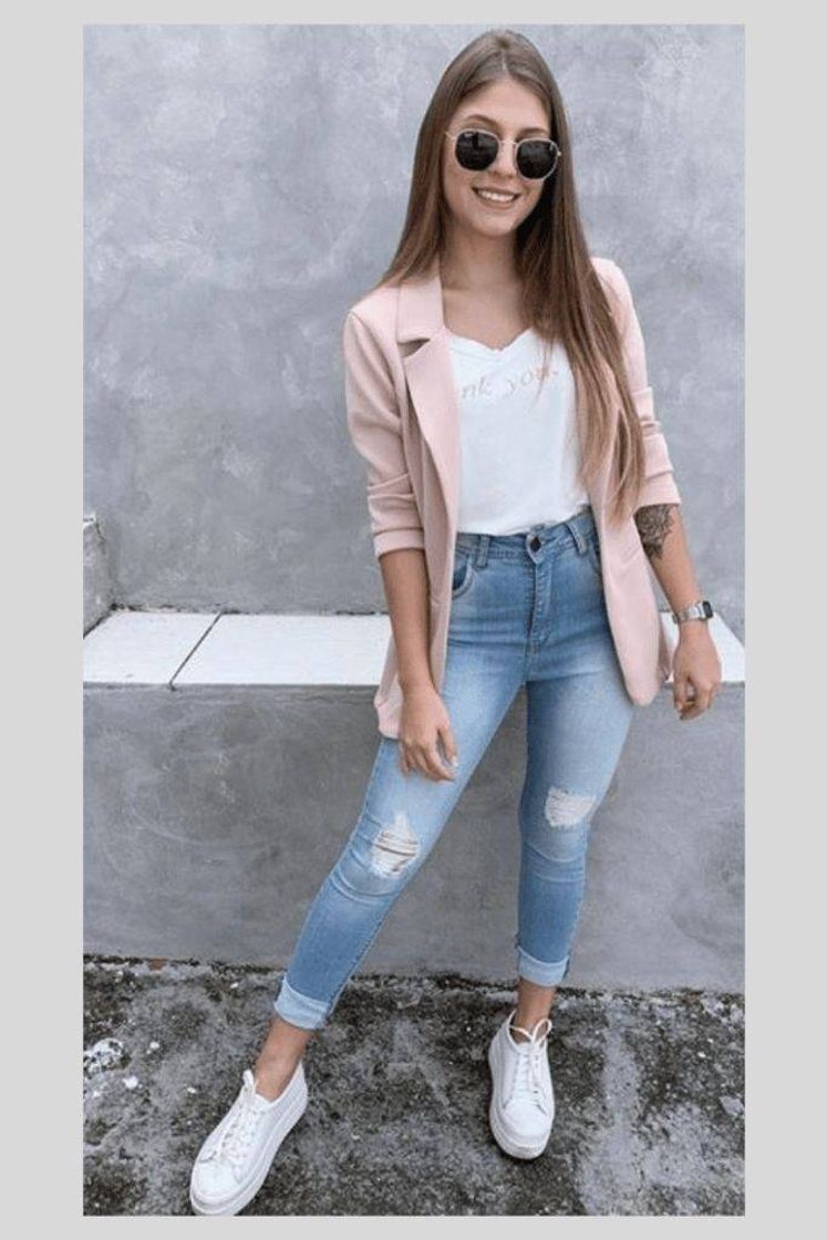 Fashion Blazer com jeans