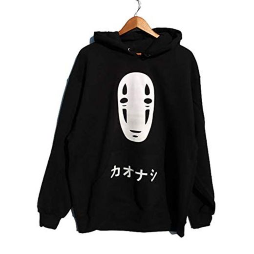 XXW The Travel Chihiro No Face Hoodie Hombres Sudadera Anime Harajuku Unisex Negro Grunge Tumblr Casual Jumper Tops