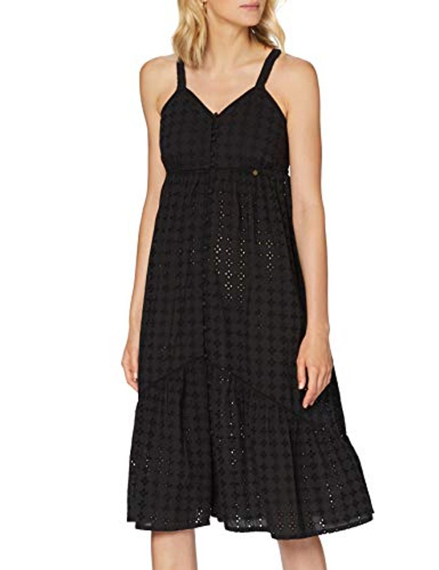 Moda Superdry Daisy Midi Dress Vestido, Negro