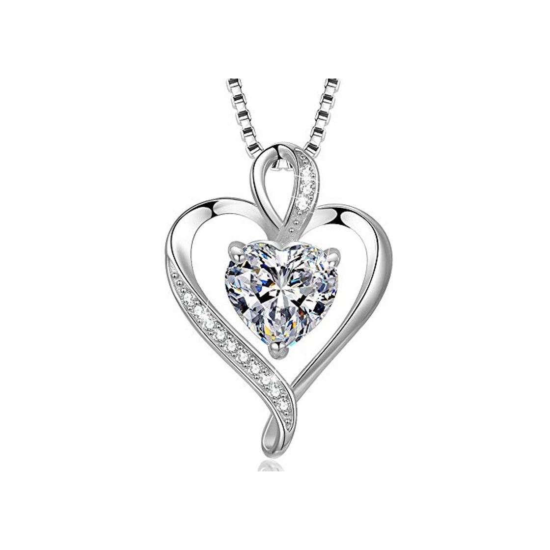 Social Collar de Mujer Amor Colgante de Corazón Oro Rosa Plata de Ley