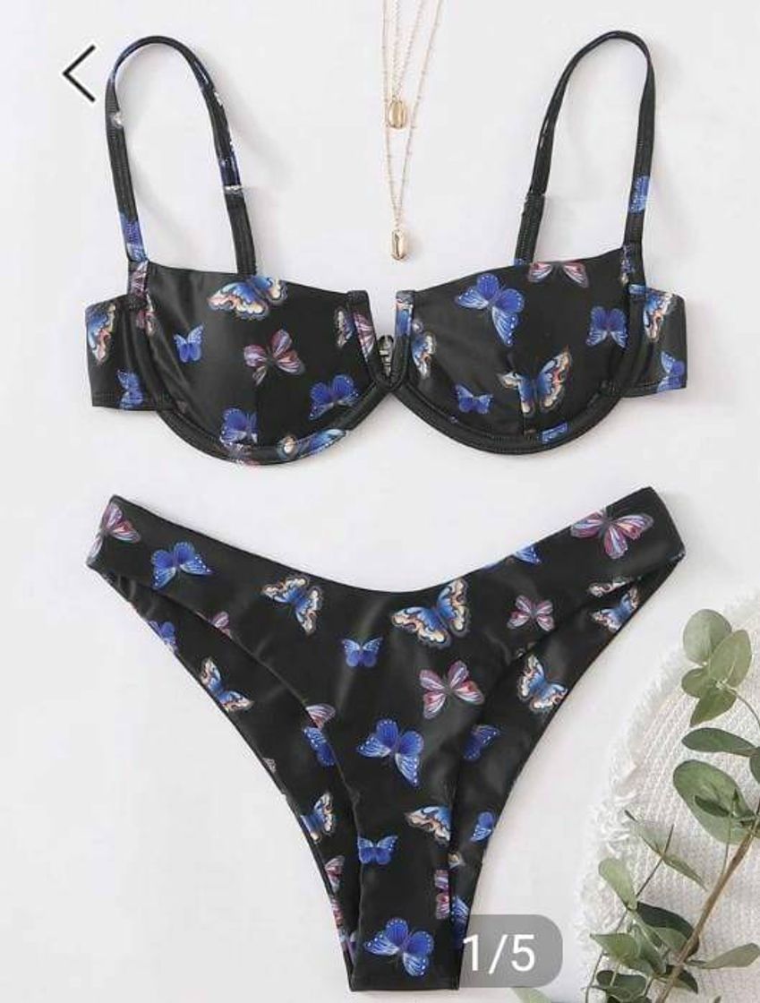 Social Preto Animal Conjunto De Biquíni

