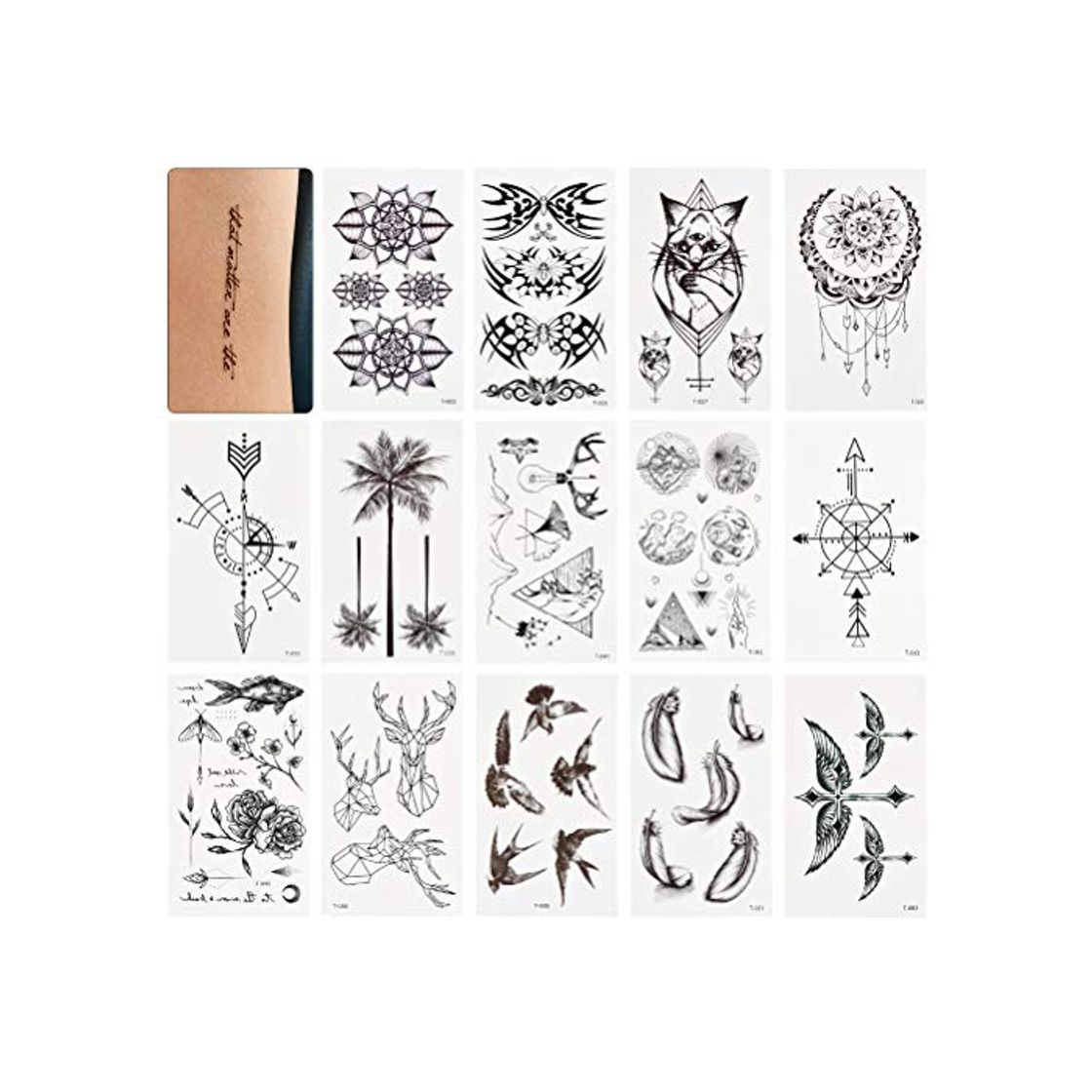 Product WOWOSS 60 Hojas Tatuajes Temporales para Adultos Pegatinas de Tatuajes Falsos Impermeables