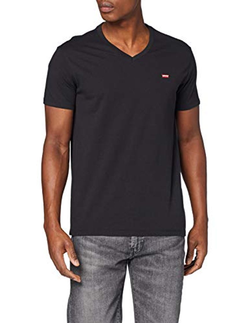 Moda Levi's Orig Hm Vneck Camiseta, Negro