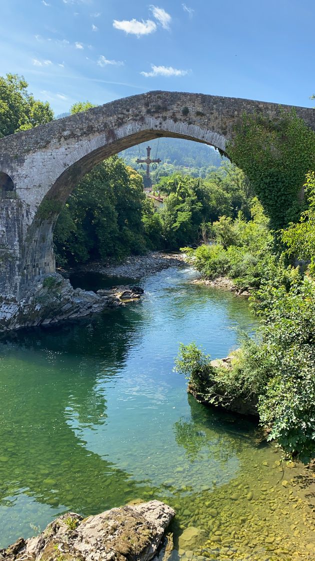 Place Roman bridge in Cangas de Onis