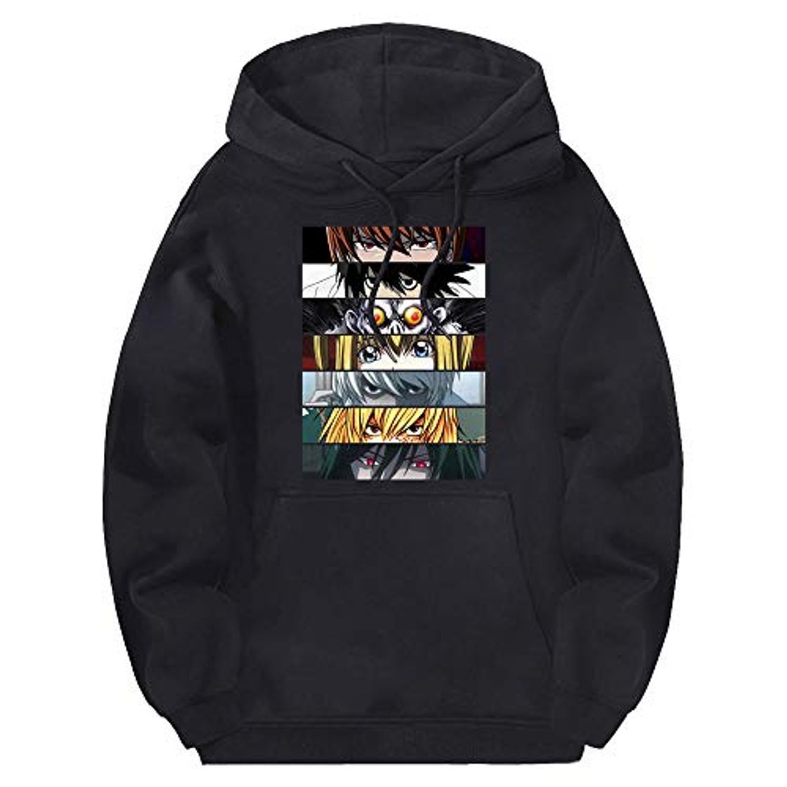 Death Note Hoodies Sudadera con Capucha de Lana para Hombre 2020 Jerseys de Lana de Invierno Ropa de Hip Hop Manga Completa Negro Moletom Masculino