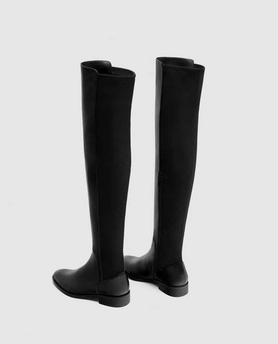 Social Bota plana elástica caña alta zara